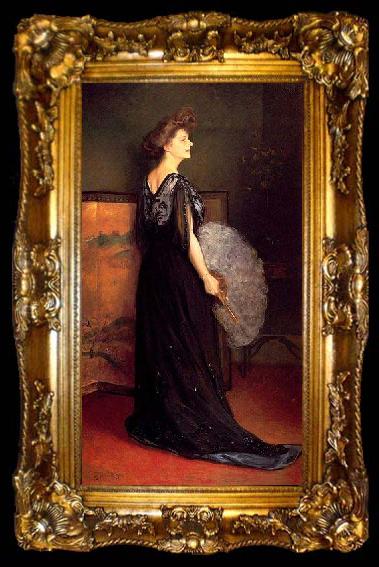 framed  Julius LeBlanc Stewart Portrait of Mrs. Francis Stanton Blake, ta009-2